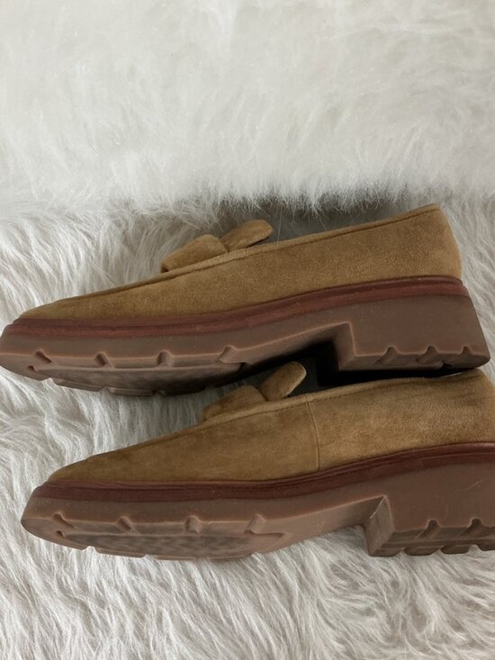 Vince Robin Brown Suede Leather Square Toe Penny Loafer US 7 M EU 37 - Picture 6 of 8